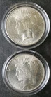Two 1923 $1 Peace Silver Dollars in Capsules