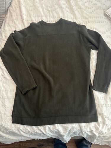 eddie bauerL Pullover dunkeloliv Langarm V-Ausschnitt gebürstete Baumwolle - Bild 8 von 8