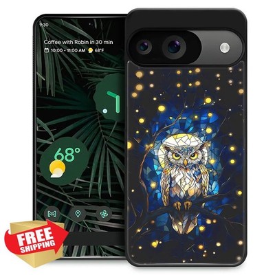Pixel 10 Pro XL Case Owl Colorful Art Hard PC TPU Shockproof