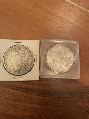 1891 Silver Morgan Dollar -2 Coins
