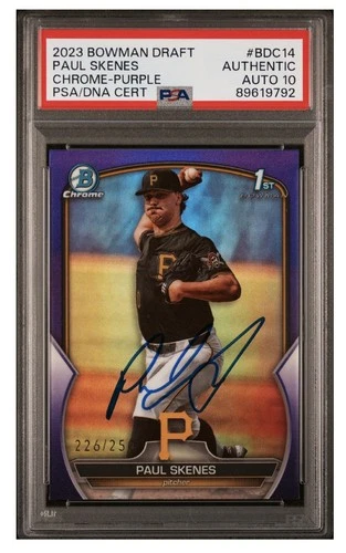 2023 Bowman Chrome Paul Skenes /250 True Purple In Person Auto Psa 10 Auto