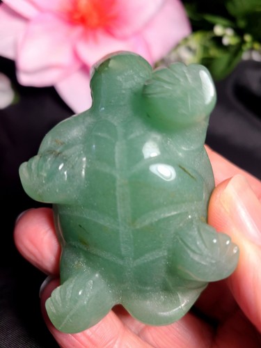 Large 2.8" 110g Lucky Green Aventurine Quartz Turtle Gemstone Crystal Carving - Picture 5 of 13