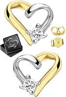 Ohrringe 925 Silber Herz Gold Geschenk FüR Sie Frauen Freundin Damen Ohrstecker