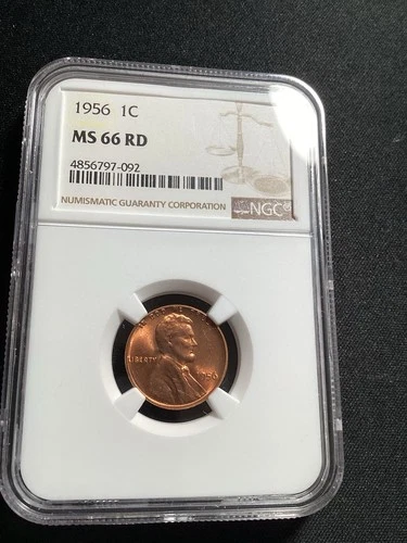 Beautiful High Grade 1956 Lincoln Cent.  NGC GRADED MS 66 RED