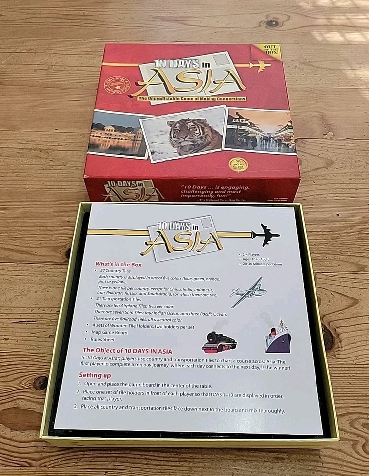 10 Days In Asia Board Game 100% Complete Out of the Box Route Building Strategy - Image 3 of 4
