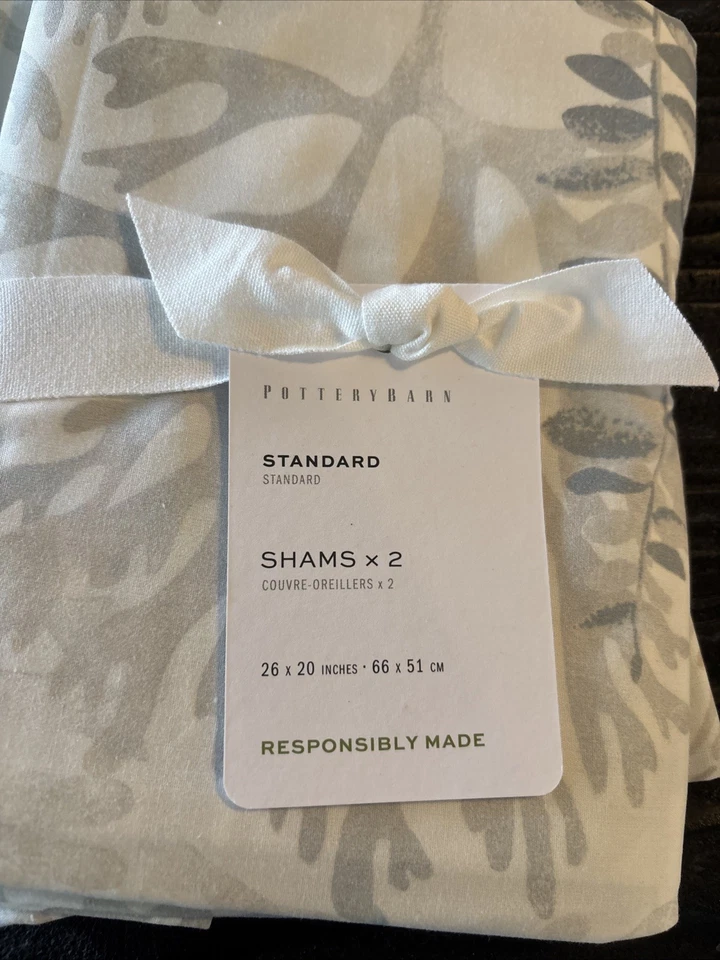 Funda nórdica Pottery Barn ~ coral ~ algodón orgánico ~ neutro ~ reina completa nueva con etiquetas Foto 4 de 4