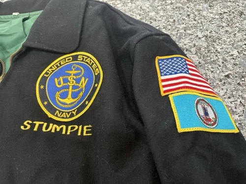 Vintage Wool Bomber Jacket XL 1997 USS INCHON North Atlantic Cruise Awesome Coat image 3