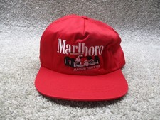 Vintage Marlboro Racing Team Hat Cap Snap Back Mens Red Auto Racing F1 1992 90s