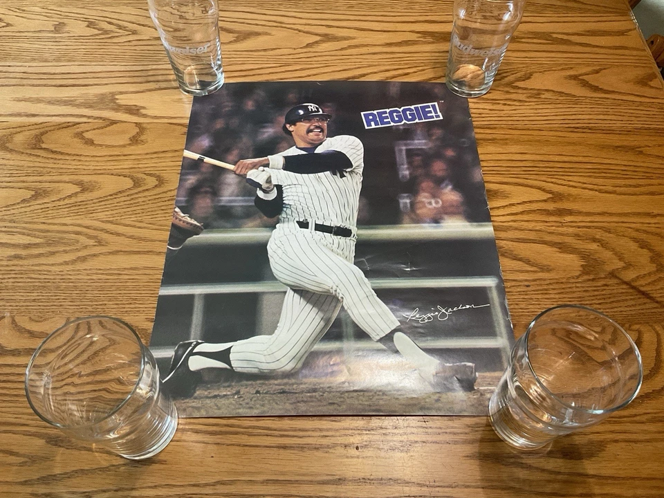 VINTAGE 1978 ORIGINAL  REGGIE JACKSON YANKEES PROMO CANDY BAR POSTER - Image 2 of 4