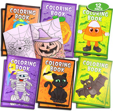 Kids Halloween Coloring Book Pack, 12 Mini Halloween Coloring Books Bulk, 5x7