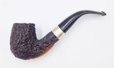 K&P PETERSONS STERLING SILVER MOUNTED DONEGAL ROCKY 69 ESTATE PIPE c1980