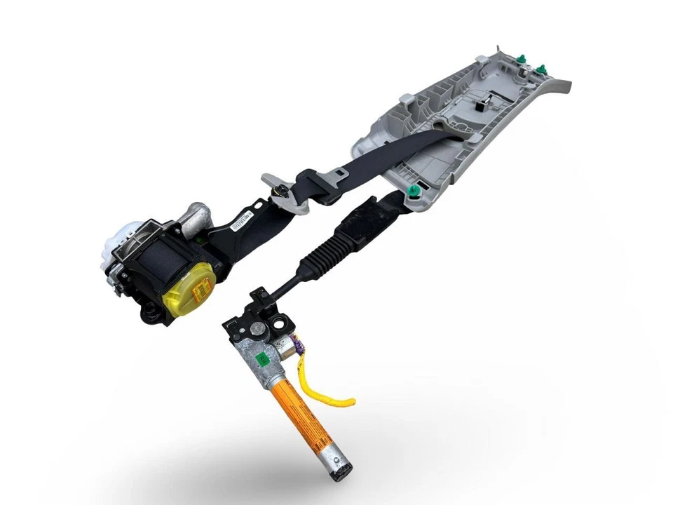 Cinto de segurança dianteiro lateral direito do passageiro 2017-2022 KIA Niro preto com acabamento cinza - Imagem 2 de 4