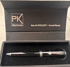 PK Luxury Pen Set Adorned with Swarovski Elements. Velvet Pouch. Brand New