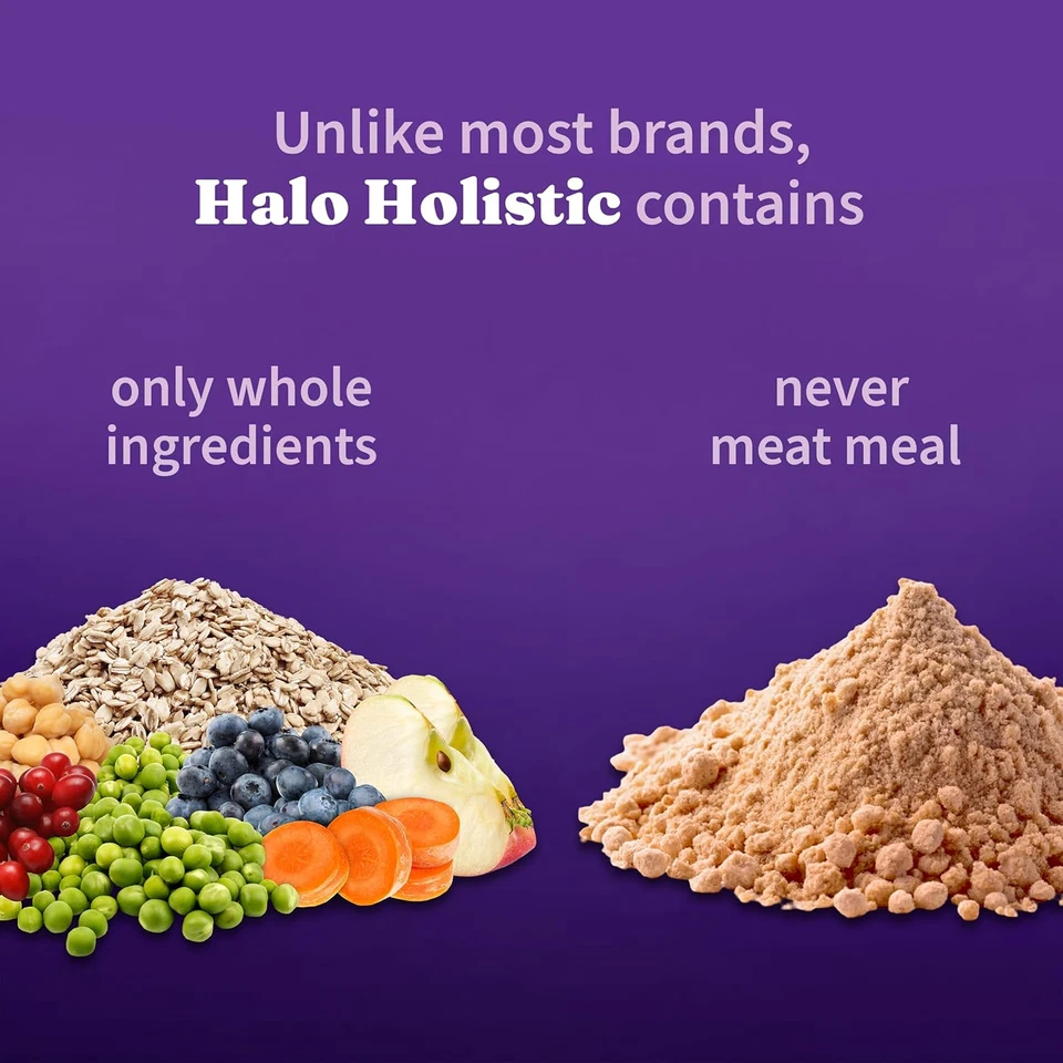 Comida vegana holística para perros Halo, receta a base de plantas con algas, comida seca para perros, completa Foto 4 de 4