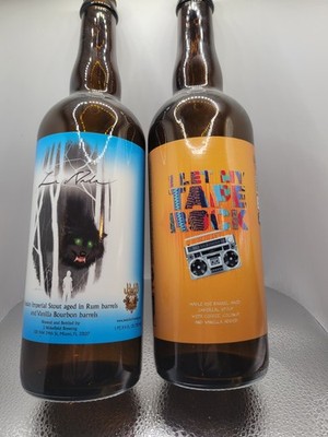 J Wakefield Brewing La Nada & I Let My Tape Rock Collectible Empty Bottles