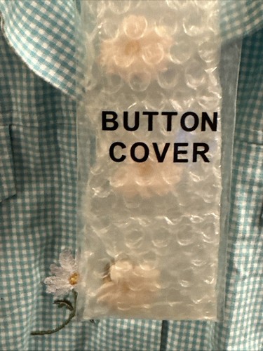 Quacker Factory Stretch Blue & White Gingham Daisy Jacket w/Button Covers 3X NWT - Picture 4 of 7