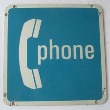 Vintage Double Sided Phone Sign advertising public payphone Aluminum         D10