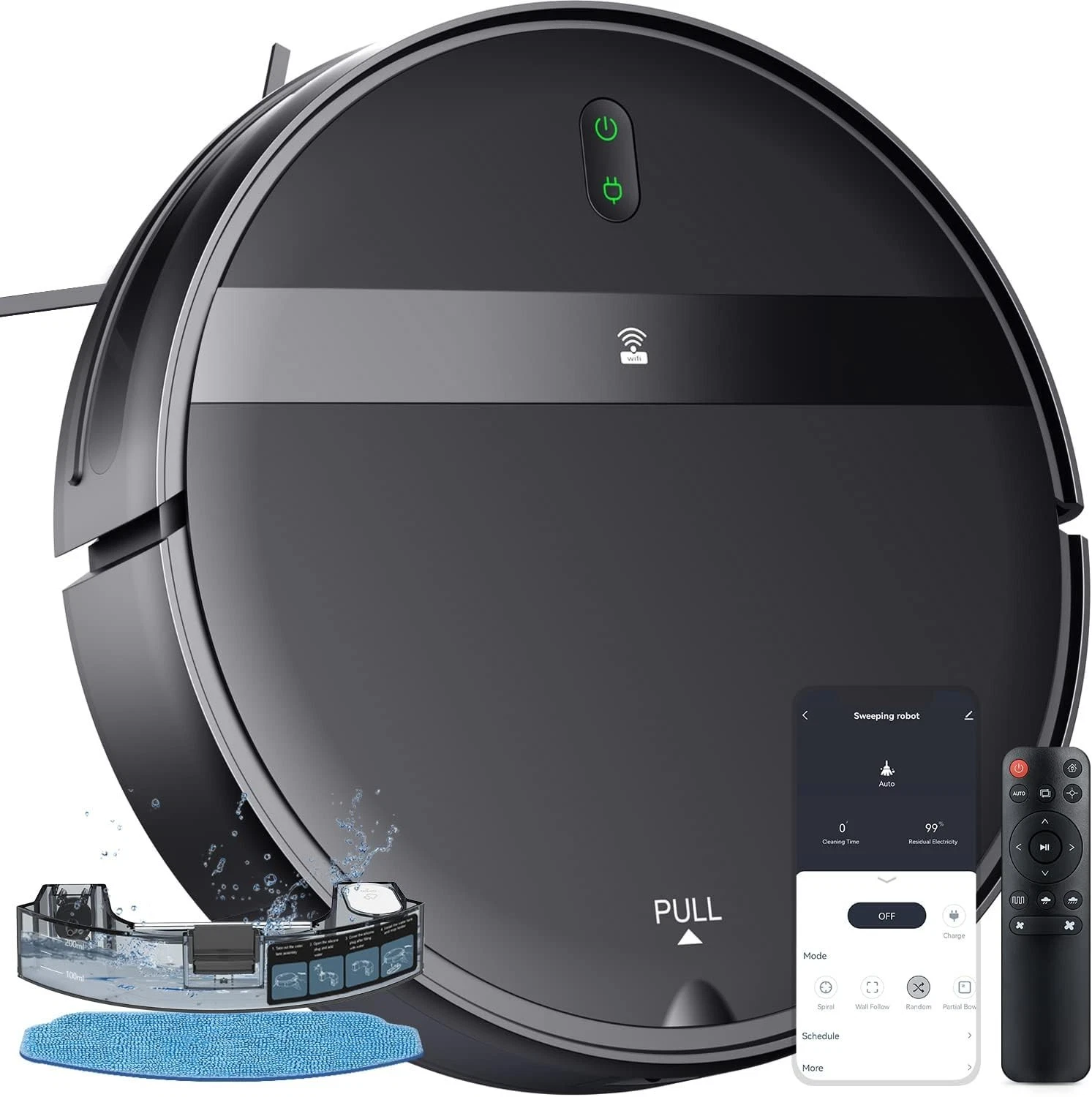 Robot Vacuum for Pet Hair, 2-in-1 Vacuum & Mop Combo with Tangle-Free Suction &
