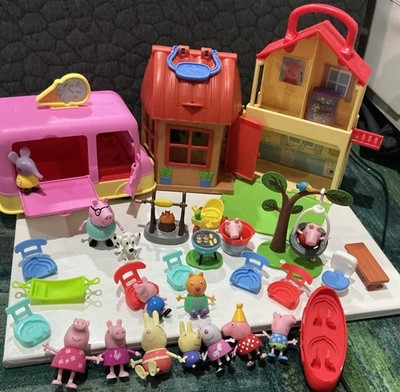  Lot 30+ Peppa Pig Playset Golf Grocery Ice Cream Truck House Boat Figures 