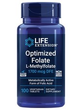 Folate L methylfolate Heart  Brain Support 1700 mcg DFE 100 Tablets Life Levels