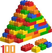 Big Building Blocks Set for Ages 3-5, Large Bricks, Compatible with Major Buildi