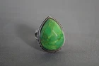 Vtg Barse Large Faceted Green Turquoise Ring Sterling Silver Size 9.5