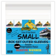 SMALL Box Set Sleeves x25 1.6mil Clear  Seal Up Fits 3/8 - 3/4" Thick - 33rpm