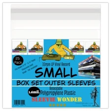 SMALL Box Set Sleeves (x25) 1.6mil Clear + Seal Up Fits 3/8 - 3/4" Thick - 33rpm