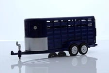 Blue Livestock Animal Horse Trailer 1:64 Scale Diecast Model