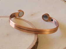Pure Copper Magnetic Bracelet Arthritis Therapy Cuff W 2 Large 4 Regular Magnets