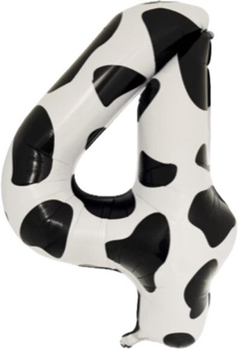 40" Cow Number Balloons Cowboy Print Cowgirl Theme Aluminum Foil Balloon 4