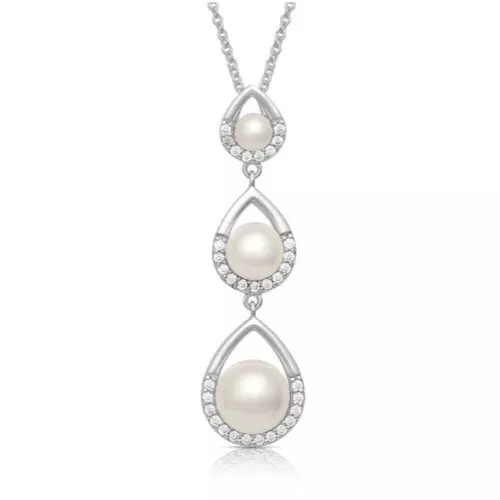 Montana Silversmiths Ladies Perfect Pearl Teardrop Silver Necklace NC4812 - Picture 1 of 1