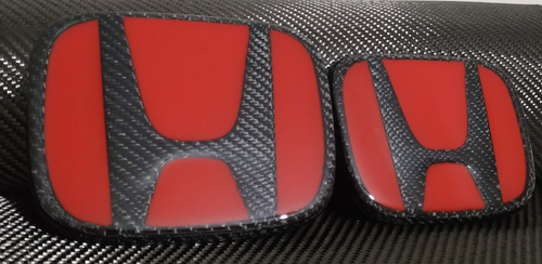 CARBON FIBER HONDA BADGE EMBLEM CIVIC FK8 TYPER RED - Picture 4 of 12