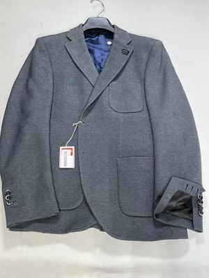 Mens Sebastian James Gray Cotton Blend Relaxed Sports Coat 42R NEW