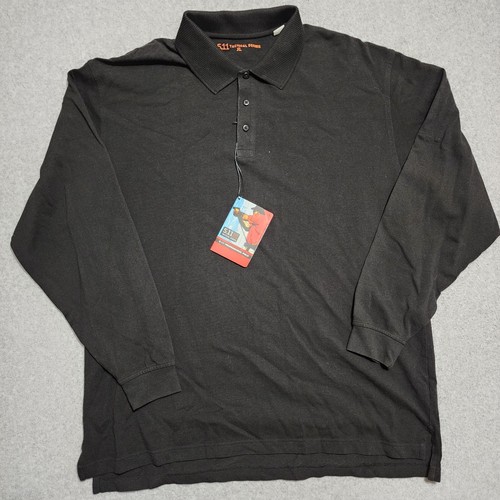 5.11 Tactical Professional Long Sleeve Polo Shirt 42056 Black Extra Large XL NWT