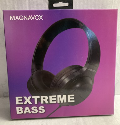 Magnavox Black Foldable 3.5mm Stereo Headphone With Extreme Bass NEW 731398250318 | eBay