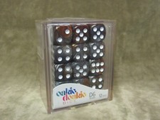 Oakie Doakie DS 16mm Dice 12 Count Box Never Opened/used Silver Brown marbled