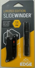 Outdoor Edge Black Slidewinder & Flashlight Razor Blade Multitool Utility Knife