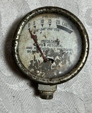 LARGE VINTAGE INDUSTRIAL DIAL GAUGE RARE STEA...