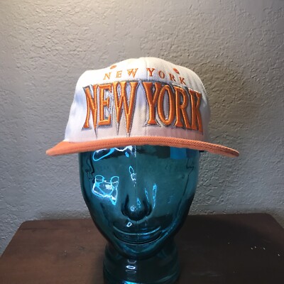 New York New York White/Orange Snapback Hat Knicks