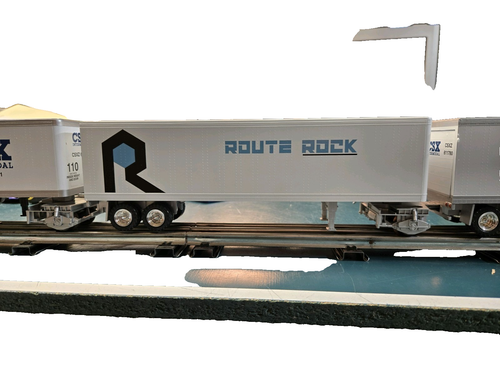 K-Line Heavy Hauler Railmate “CSX” & "Route Rock" Intermodal O Gauge 4 trailers - Picture 3 of 6
