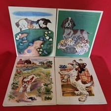 Playskool Dog Puppies Frame Tray Puzzles Complete Set of 4
