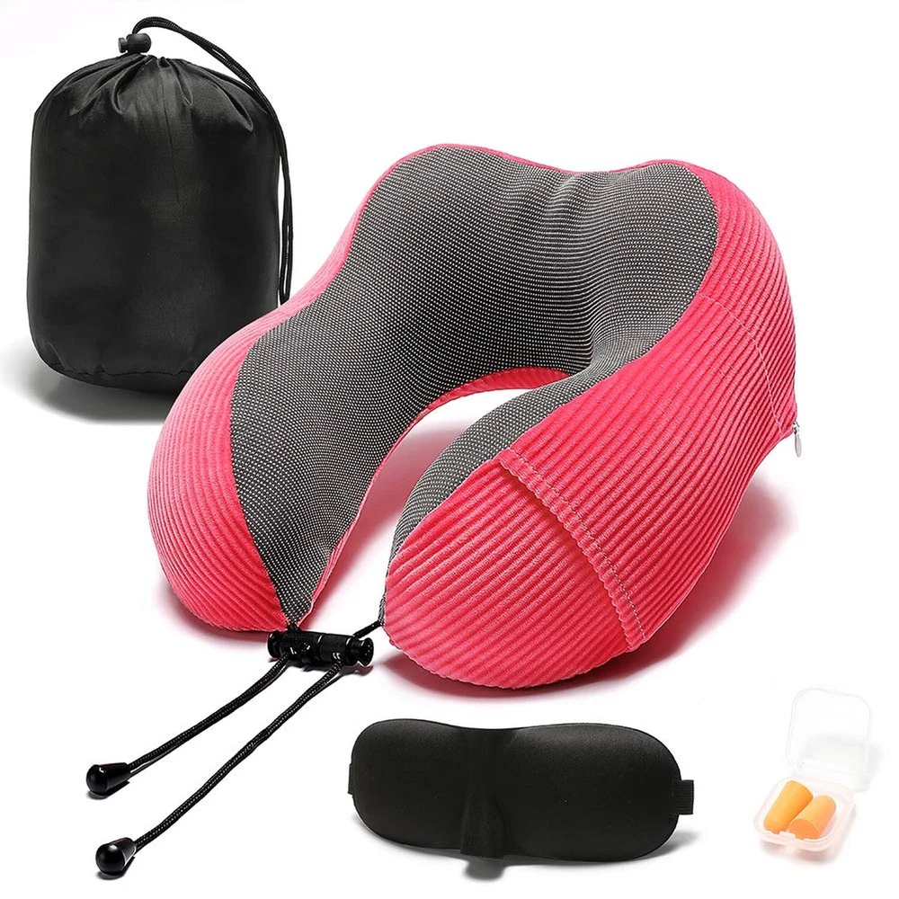 Travel Pillow, Memory Foam Neck Pillow with 360-Degree Head Support Comfortab...
