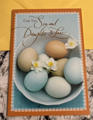 Happy Easter   SON and Daughter In Law 5 x7  Hallmark Greeting Card