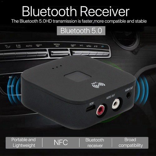 Car Audio Sync NFC Bluetooth 5.0 Receiver for Wireless Music via 3.5mm AUX/2RCA - Picture 2 of 12