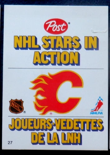 Post NHL Stars in Action stand-up #27 1981 -82, Willi Plett - Flames