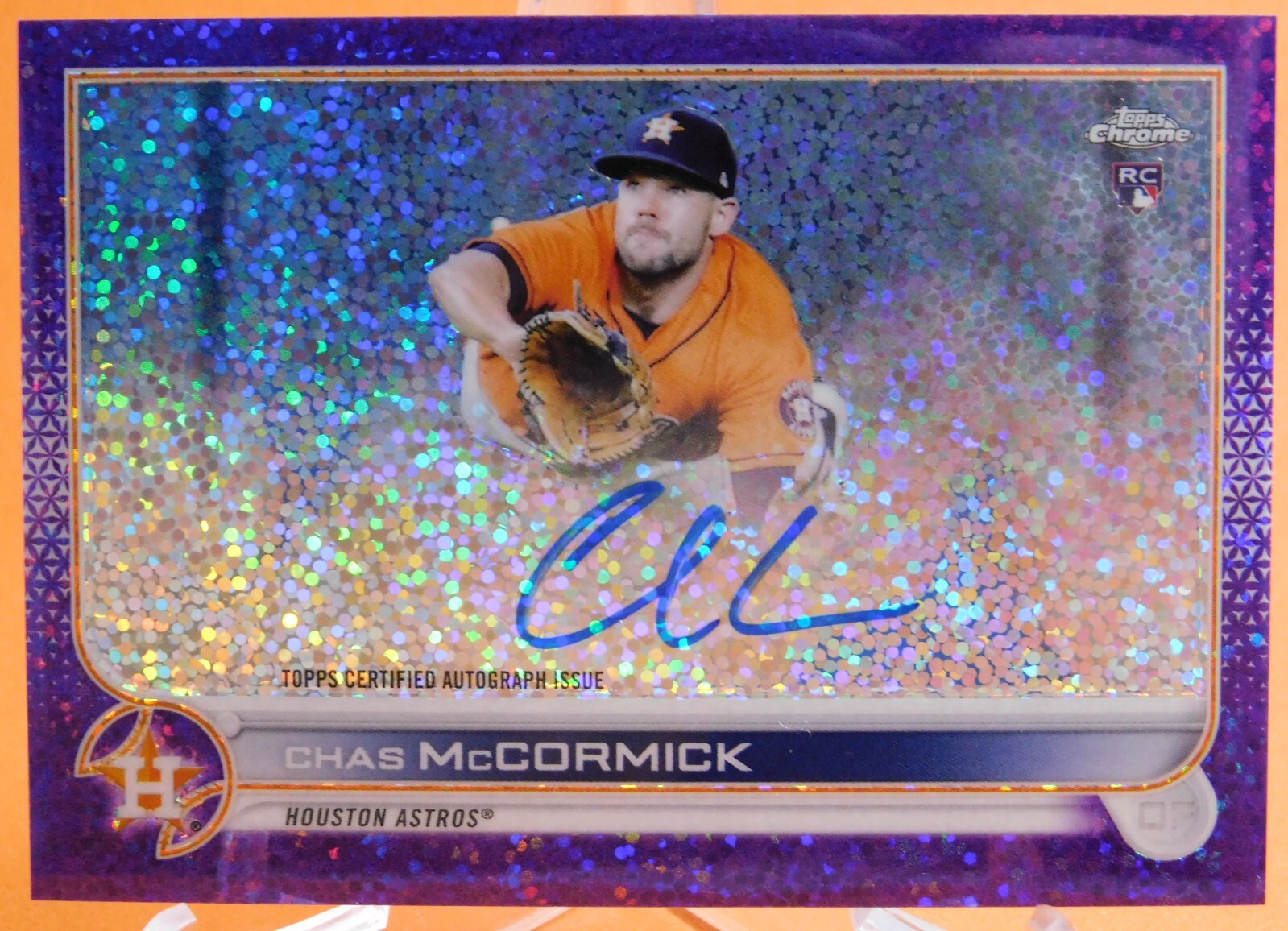 2022 Topps Chrome Chas McCormick RC Purple Speckle Refractor On Card Auto /299
