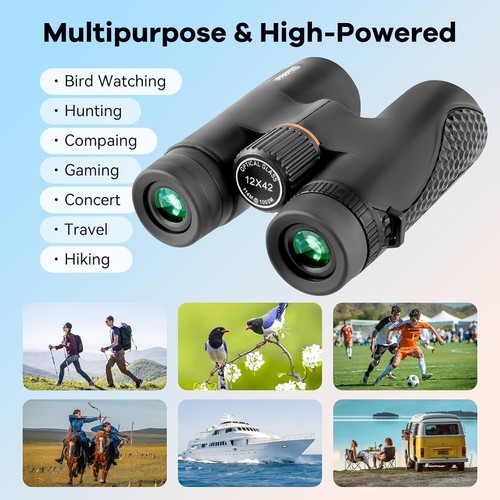 Versatile 12x42 Binoculars for Bird Watching, Hunting & Outdoor Adventures - Picture 4 of 10