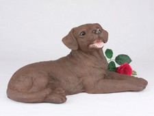 Extra Large 303 Cubic Ins Chocolate Labrador Retriever Resin Urn for Ashes