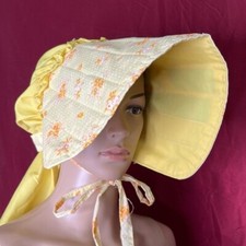 Vintage Handmade Prairie Bonnet OSFM Adult Sun Hat Civil War Reenactment Costume